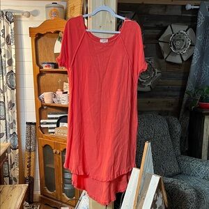 Umgee Coral Short Sleeve Dress